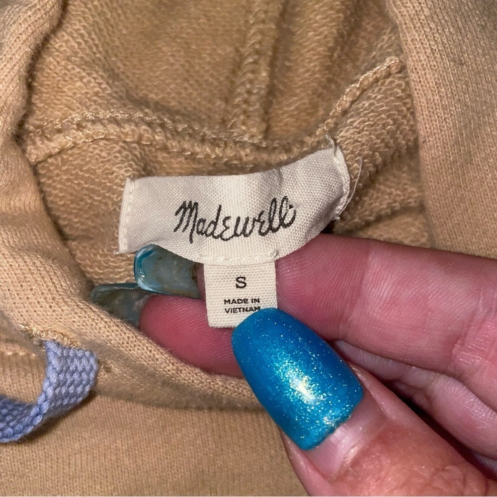 MADEWELL Dip-Dye Drawstring Hoodie Sweatshirt Dropped Shoulder Desert Dunes S - Picture 14 of 16